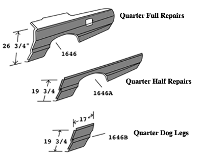 Quarter Repair Panels - 64-6